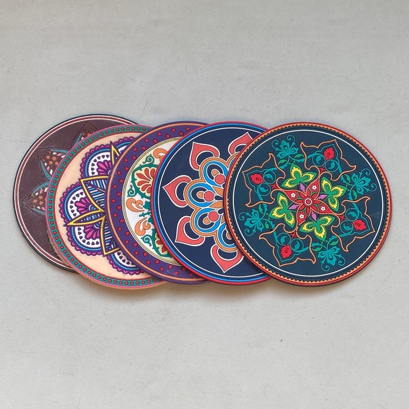 Colorful Mandala Coaster Set - Picture 3 of 3